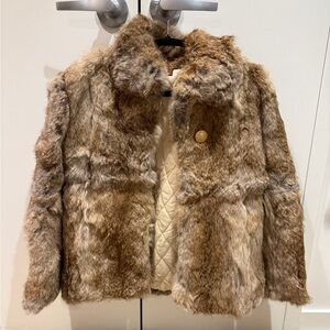 Opera Women's Rabbit Vintage 80s Fur Coat-Jacket, Lined, Soft Size M